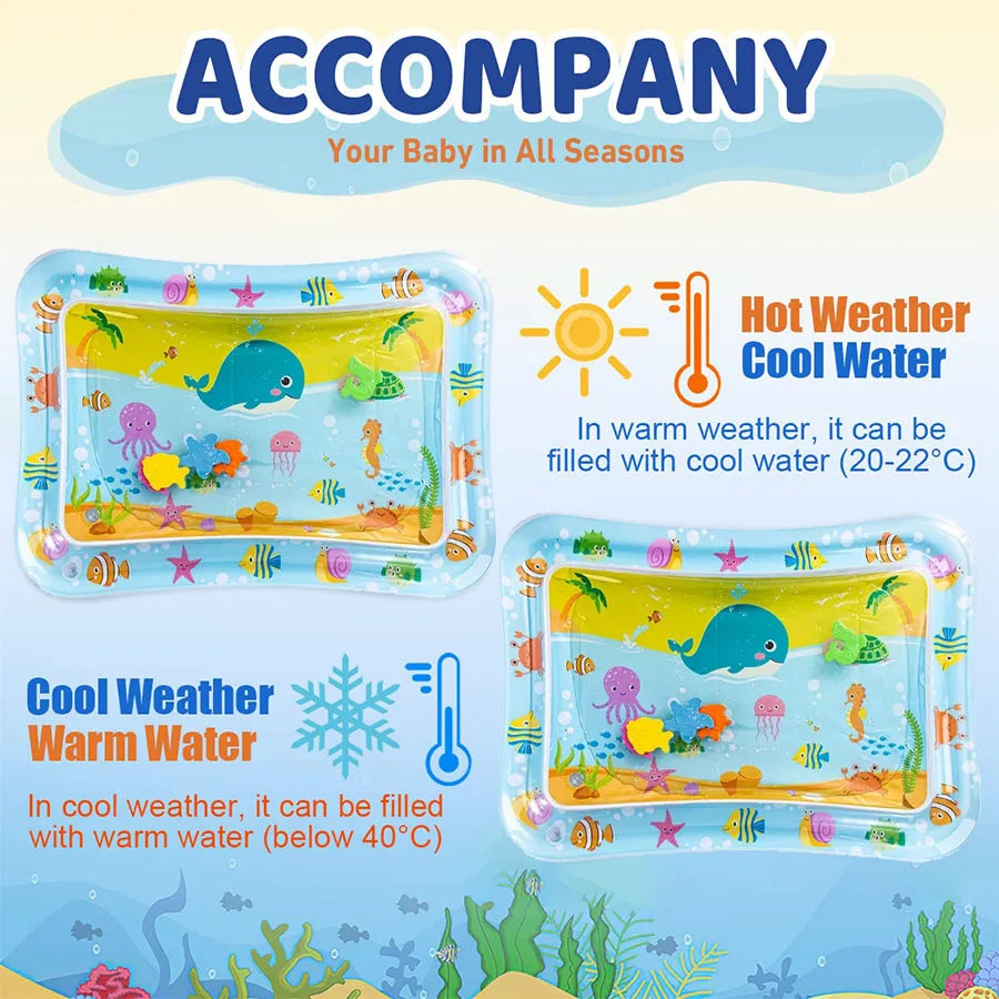 Tapis d’eau gonflable pour bébé – Coussin d’éveil sensoriel pour le ventre