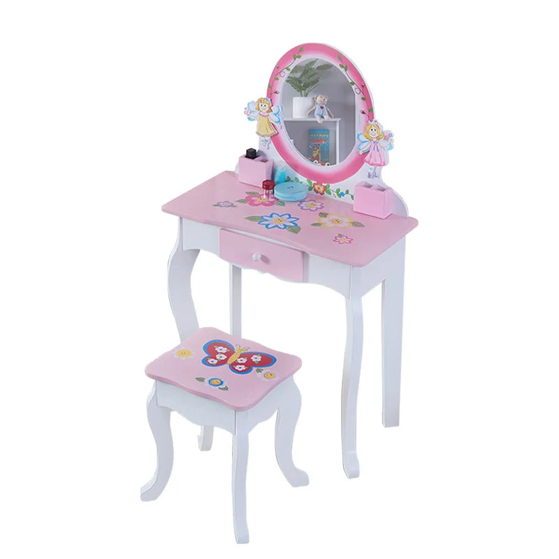 oiffeuse en bois avec miroir pour enfants – Mobilier fille élégant