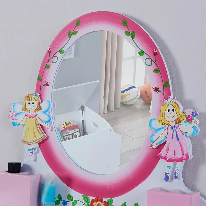 oiffeuse en bois avec miroir pour enfants – Mobilier fille élégant