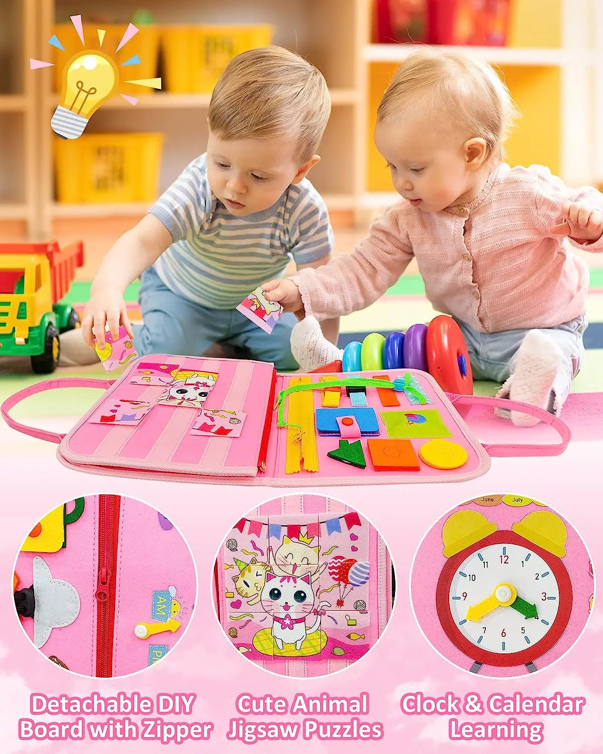 Busy Board Montessori – Sac à Dos Éducatif pour Tout-Petits