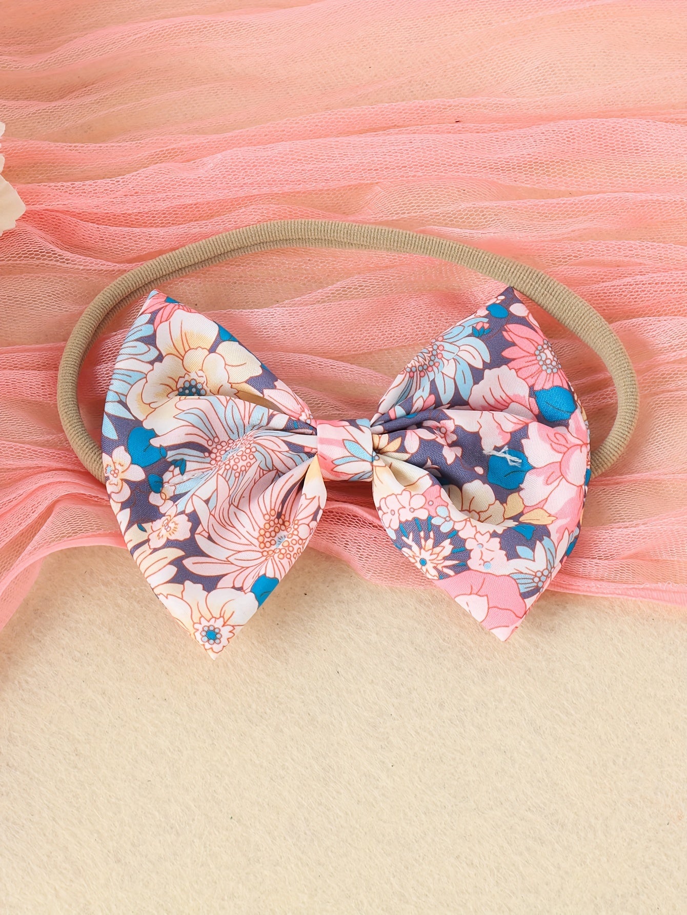 Ensemble été bébé fille – Body fleuri à une épaule + bandeau nœud