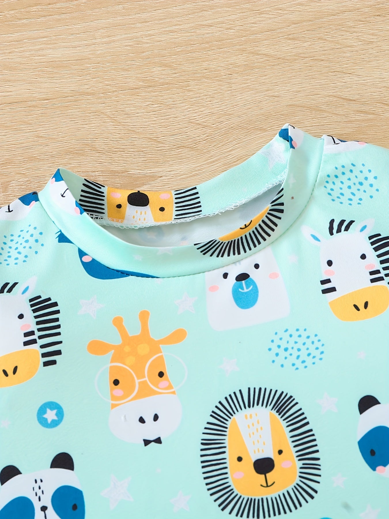 Ensemble été garçon – T-shirt imprimé animal intégral + short assorti