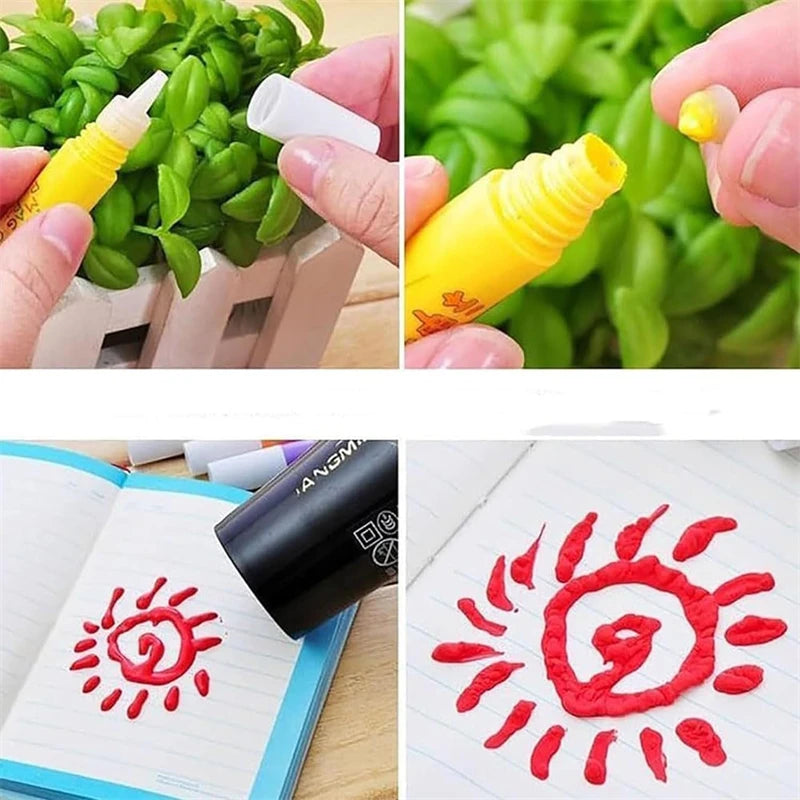 Stylos Magiques Popcorn pour Enfants – Lot de 6 ou 12 Stylos Moussants et Gonflants pour Dessins Créatifs et Ludiques