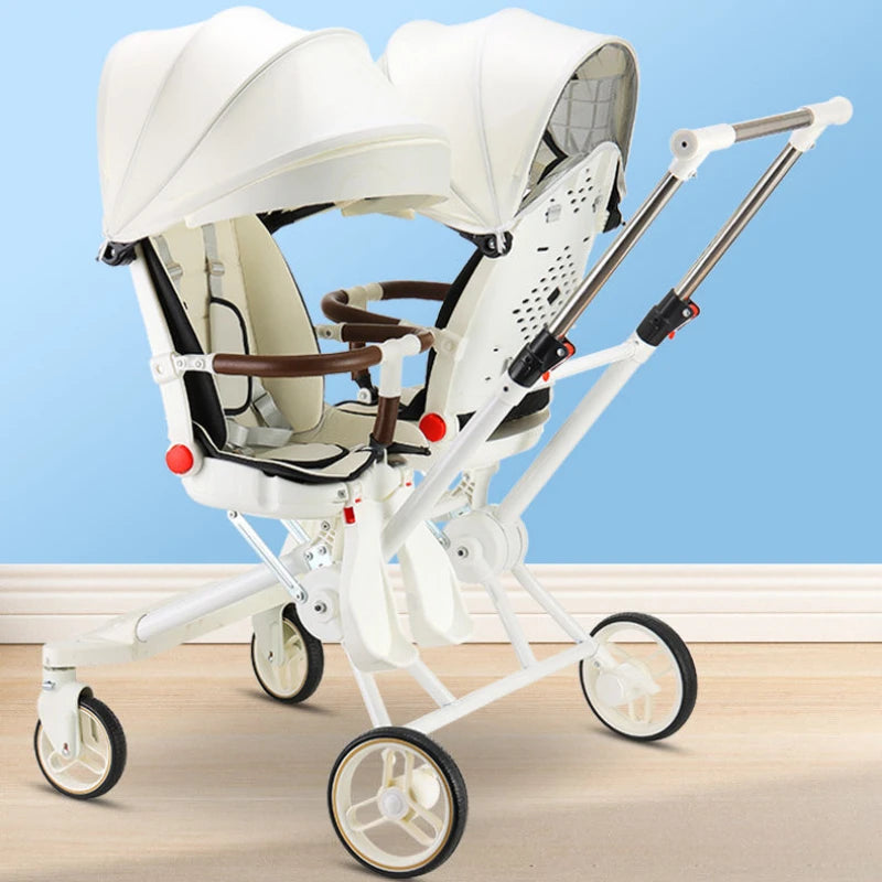 Poussette Double Portable pour Jumeaux – Compacte, Pliable et Confortable