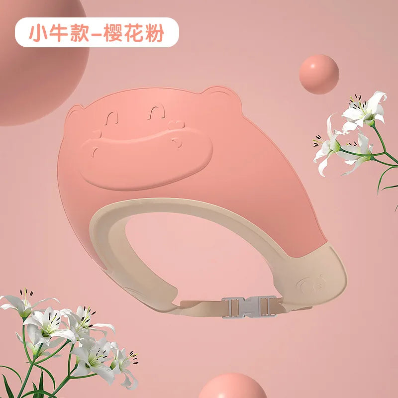 Casquette de bain bébé en silicone – Protection des yeux et oreilles