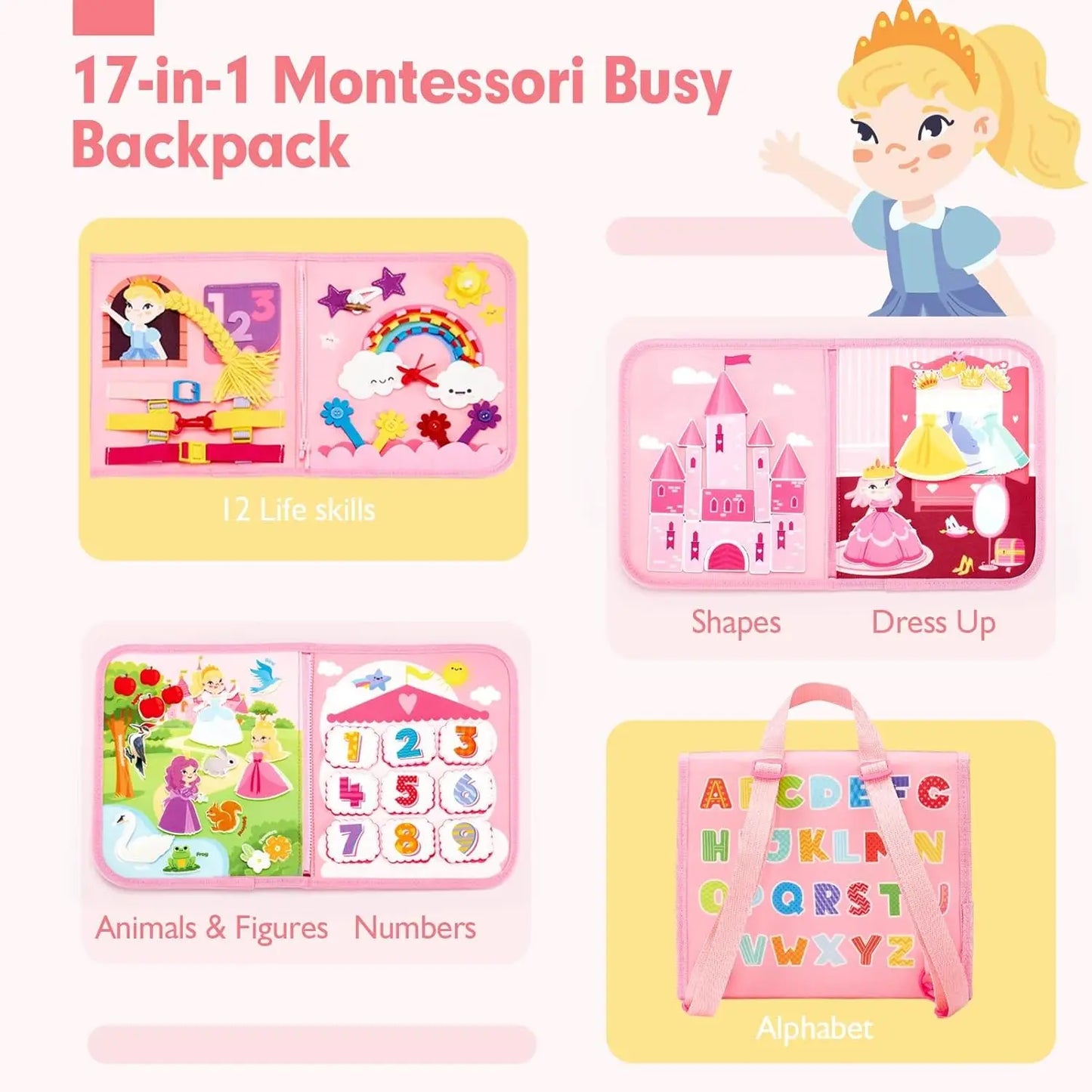 Busy Board Montessori – Sac à Dos Éducatif pour Tout-Petits