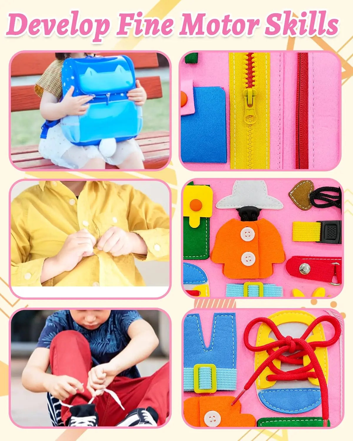 Busy Board Montessori – Sac à Dos Éducatif pour Tout-Petits