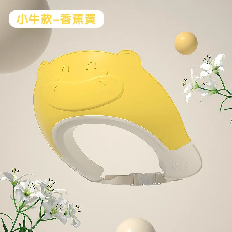 Casquette de bain bébé en silicone – Protection des yeux et oreilles