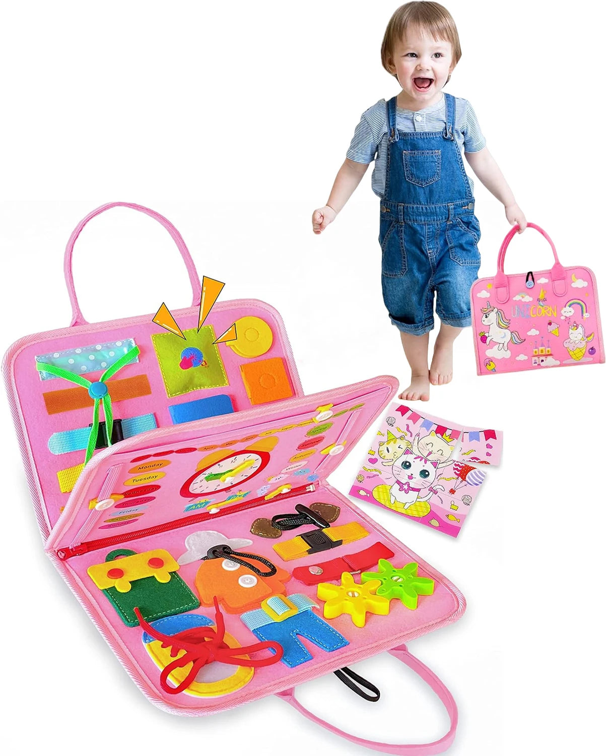 Busy Board Montessori – Sac à Dos Éducatif pour Tout-Petits