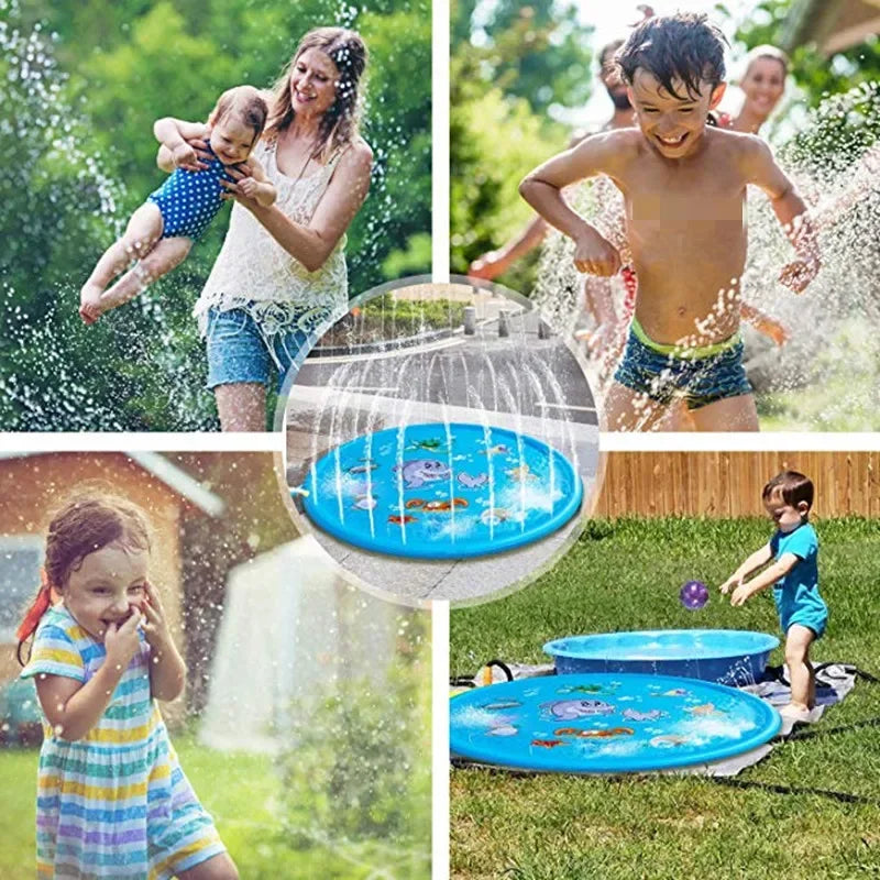 Tapis arroseur gonflable en forme d’animaux marins – Jeu d’eau interactif pour enfants