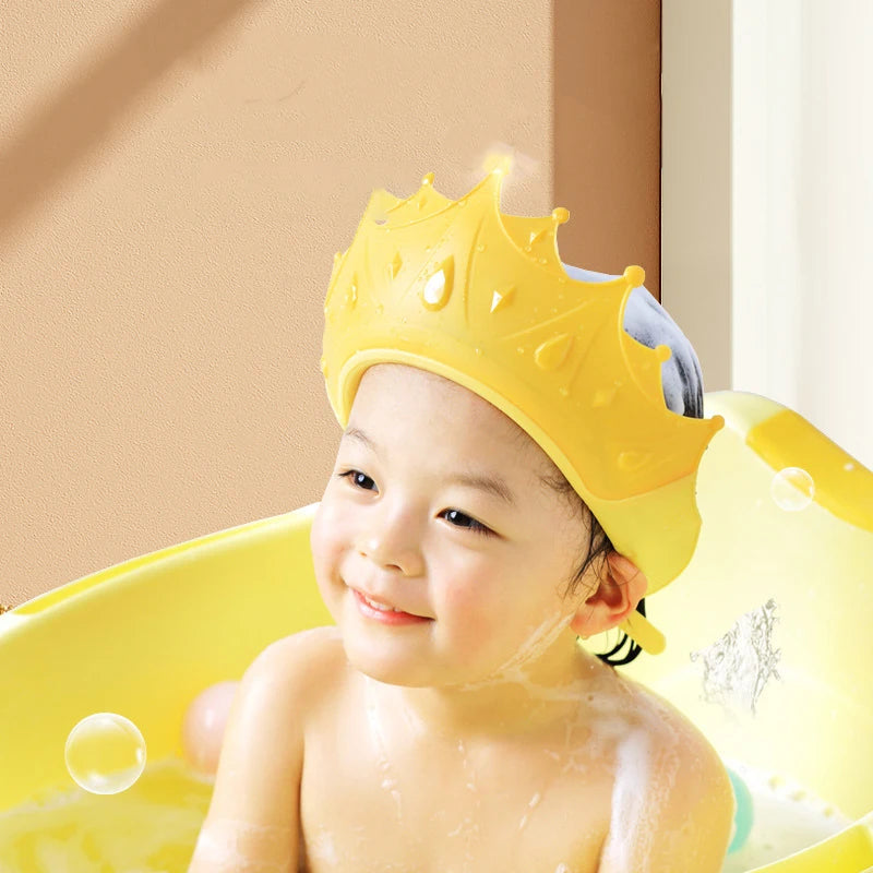 Casquette de bain bébé en silicone – Protection des yeux et oreilles