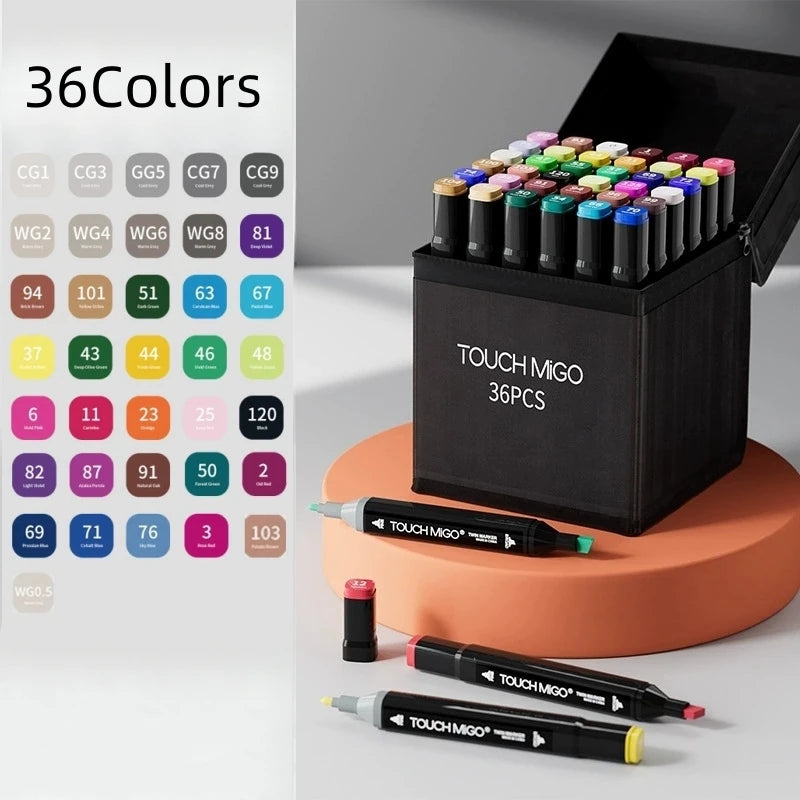 Lot de 80 Marqueurs à Alcool Double Pointe – Feutres de Coloriage Rechargeables pour Dessin, Manga et Fournitures Scolaires