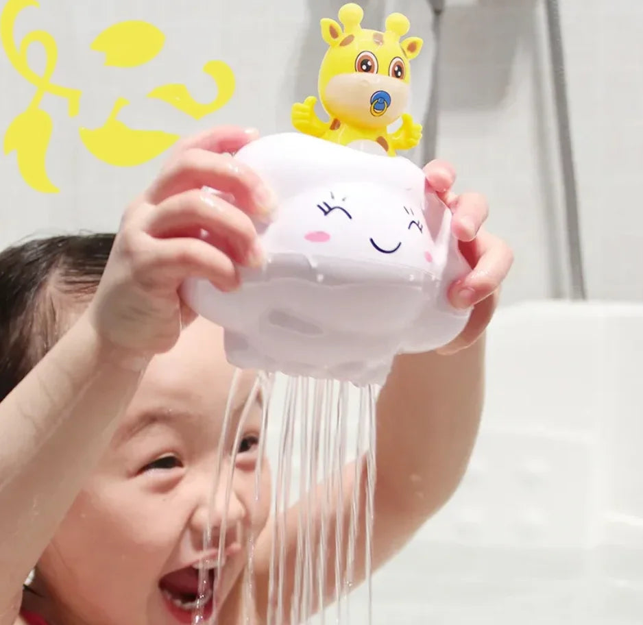 Jouet de bain bébé – Nuage arroseur mignon avec jet d’eau