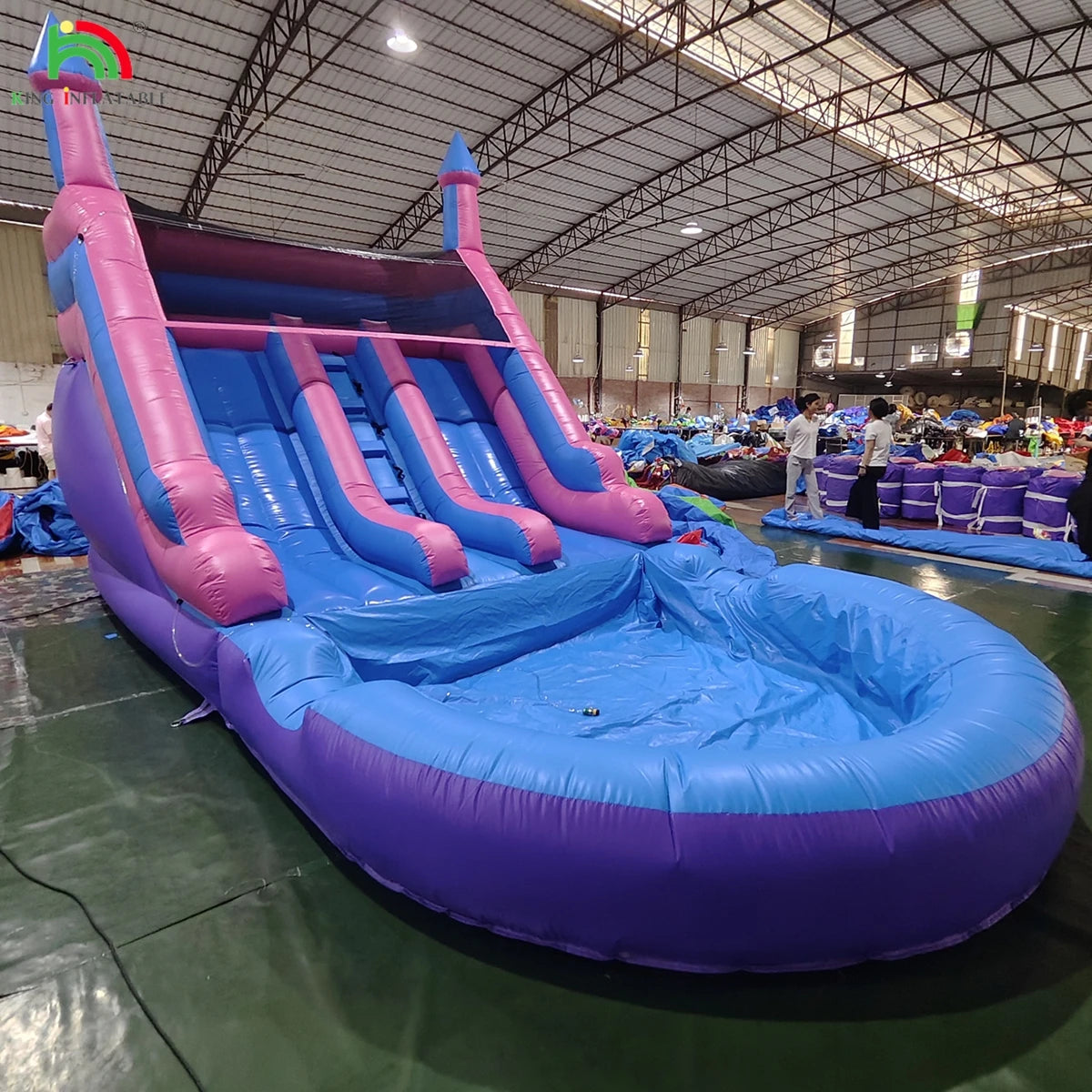 Toboggan Aquatique Gonflable Double Voie – 6,4 x 3,3 x 4,1 m