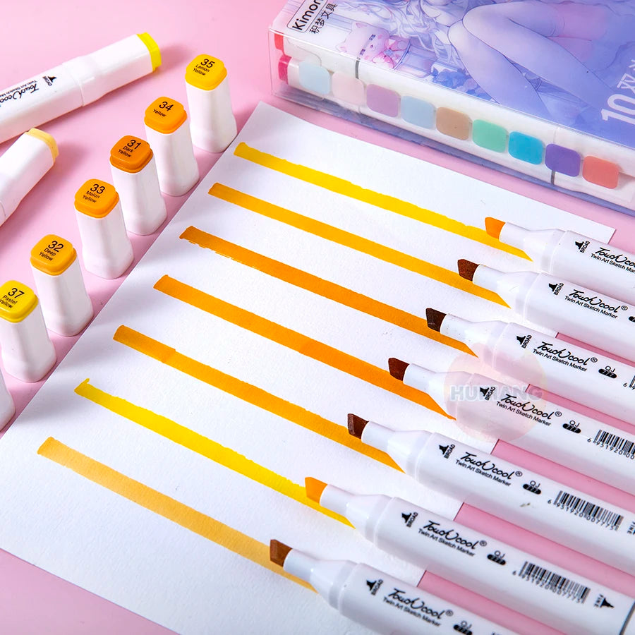 Lot de Marqueurs Tons de Peau – Feutres Double Pointe (Pinceau & Large) pour Portraits, Dessin, Illustration & Croquis Pro