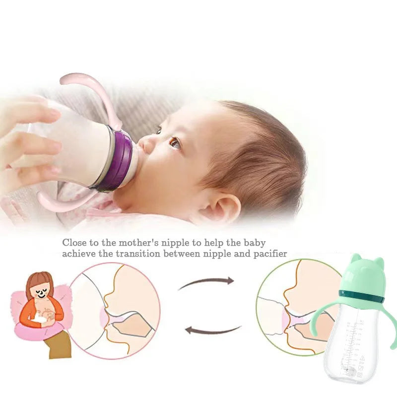 Set de biberons bébé avec poignées – Tétine en silicone sans BPA
