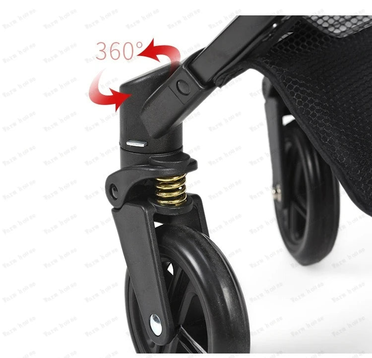 Poussette canne légère pliable à 4 roues pour bébé