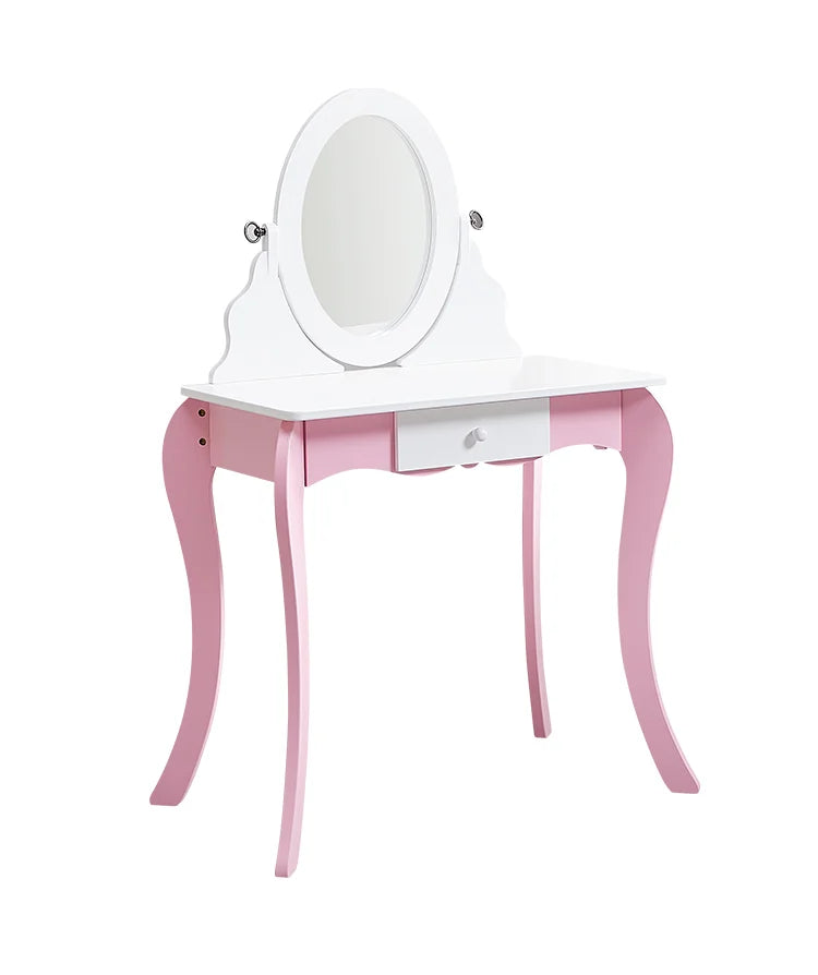 Coiffeuse 2 en 1 pour enfants en bois – Table de maquillage & tableau