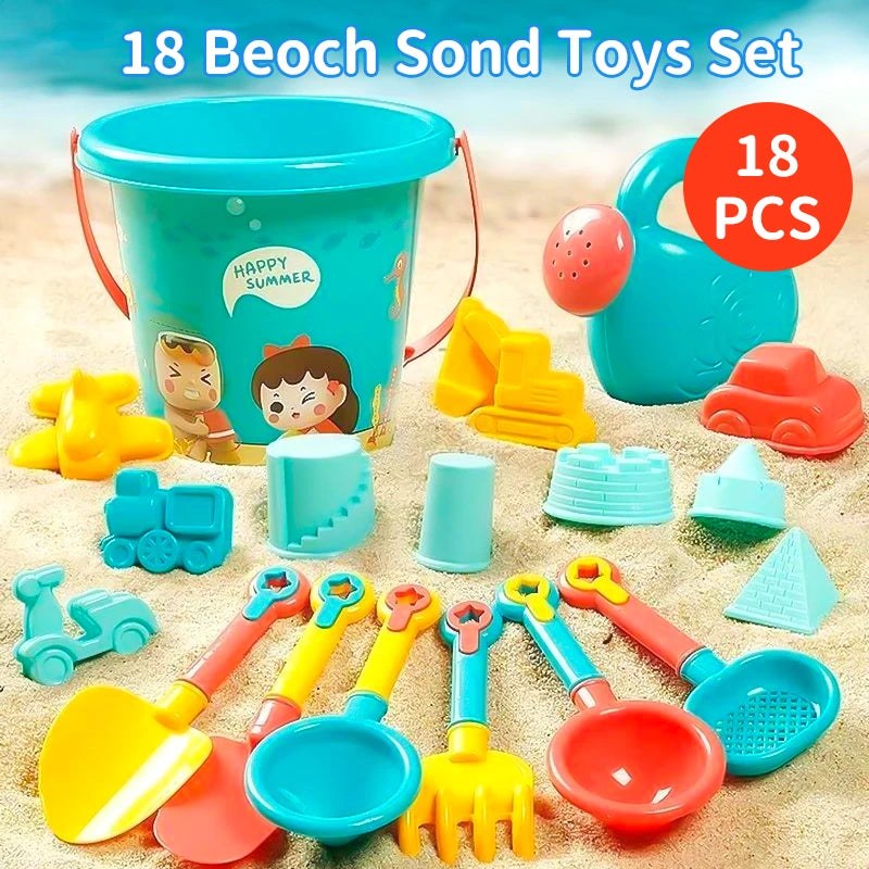 Kit Jouets de Plage Enfants – Seau, Arrosoir, Pelles & Moules – Jeux de Sable & d’Eau d’Été