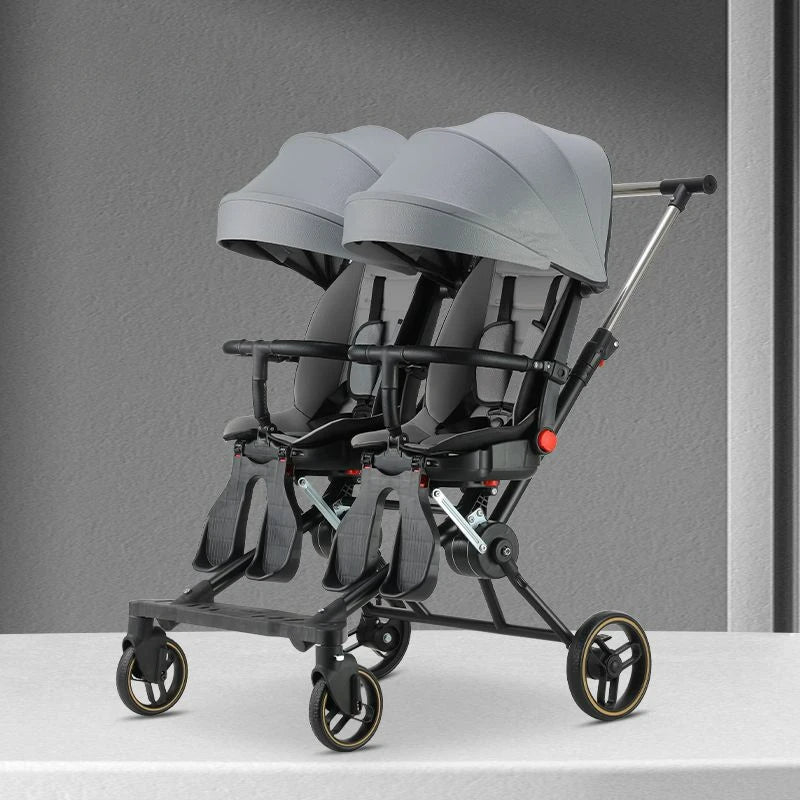 Poussette Double Portable pour Jumeaux – Compacte, Pliable et Confortable