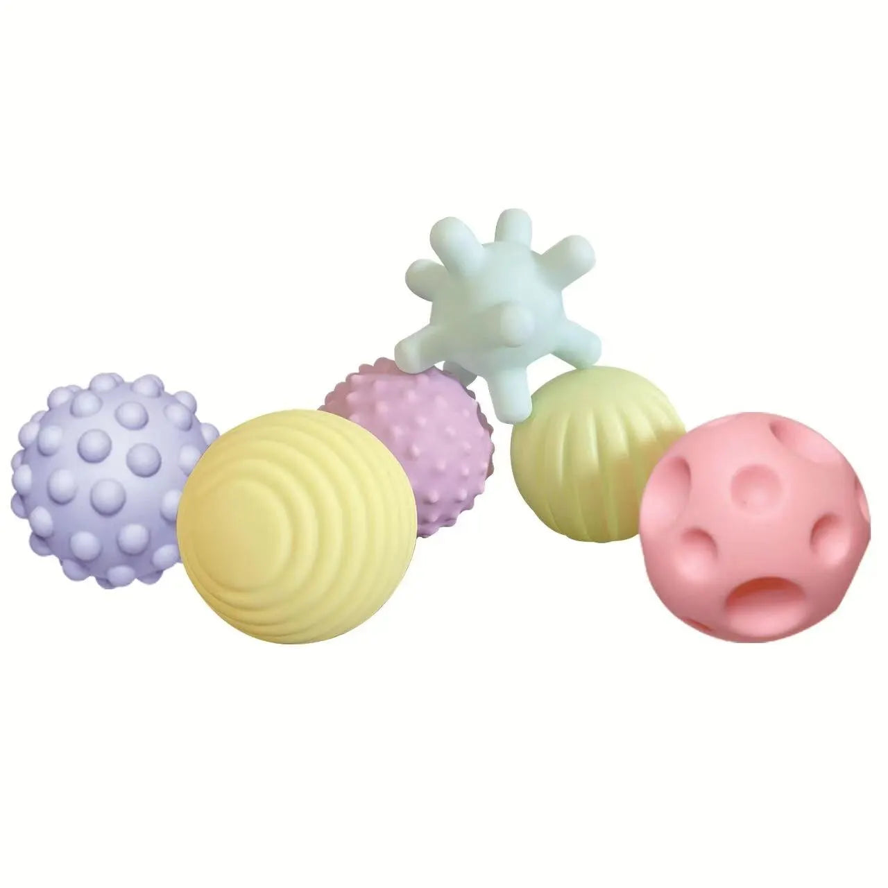 6 Balles Sensorielles Bébé – Texturées & Douces – Jouets d’Éveil Tactile et Massage – Hochet pour Enfants