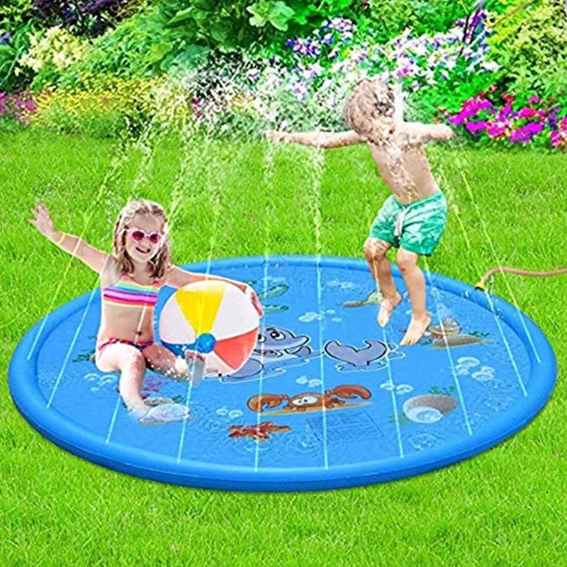 Tapis arroseur gonflable en forme d’animaux marins – Jeu d’eau interactif pour enfants
