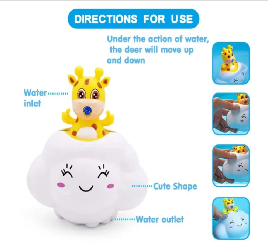 Jouet de bain bébé – Nuage arroseur mignon avec jet d’eau