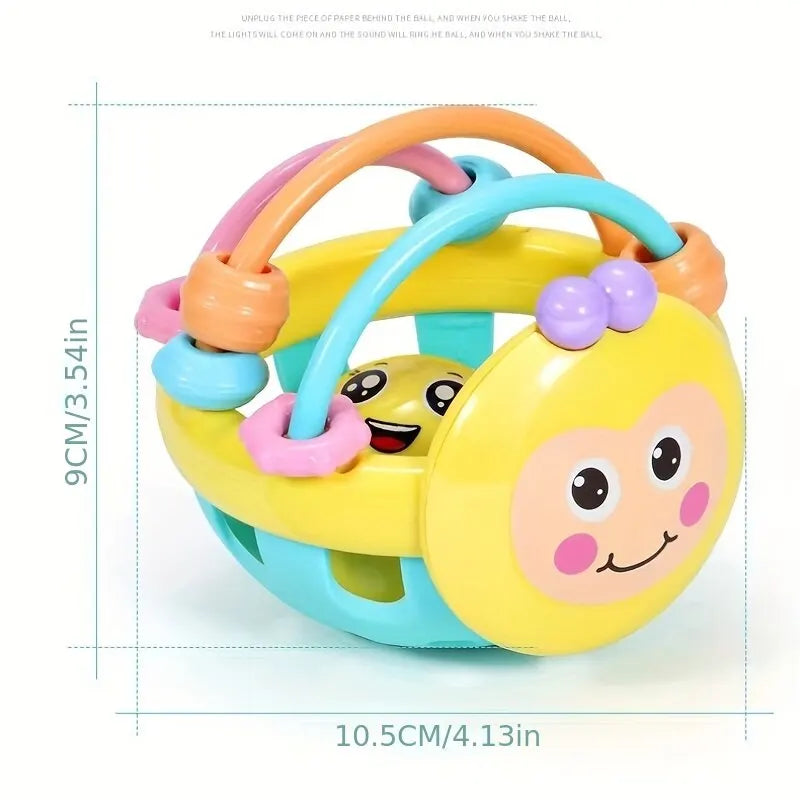 Balle Hochet Souple 10 cm pour Bébé – Jouet d’Éveil avec Grelot – Développement Sensoriel 0-12 Mois