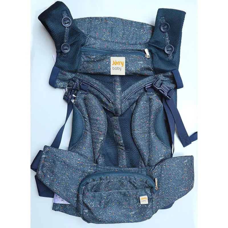 bleu marine à pois, porte-bébé