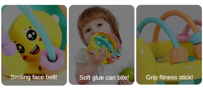 Balle Hochet Souple 10 cm pour Bébé – Jouet d’Éveil avec Grelot – Développement Sensoriel 0-12 Mois