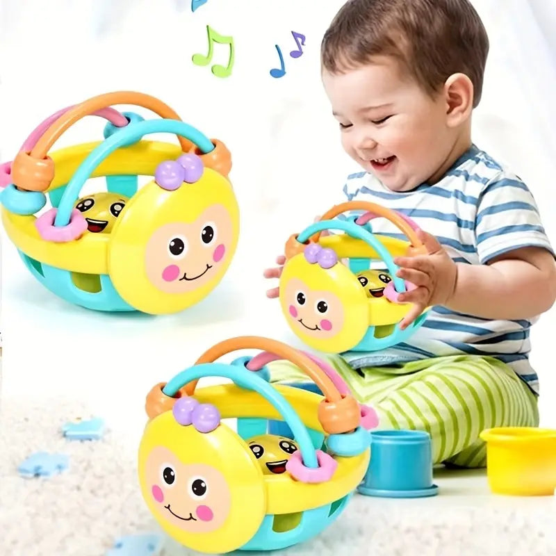 Balle Hochet Souple 10 cm pour Bébé – Jouet d’Éveil avec Grelot – Développement Sensoriel 0-12 Mois