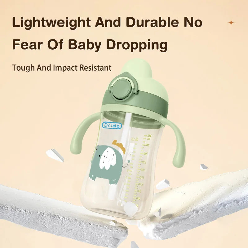 Gourde d’apprentissage 300 ml pour bébé avec paille – Sans BPA