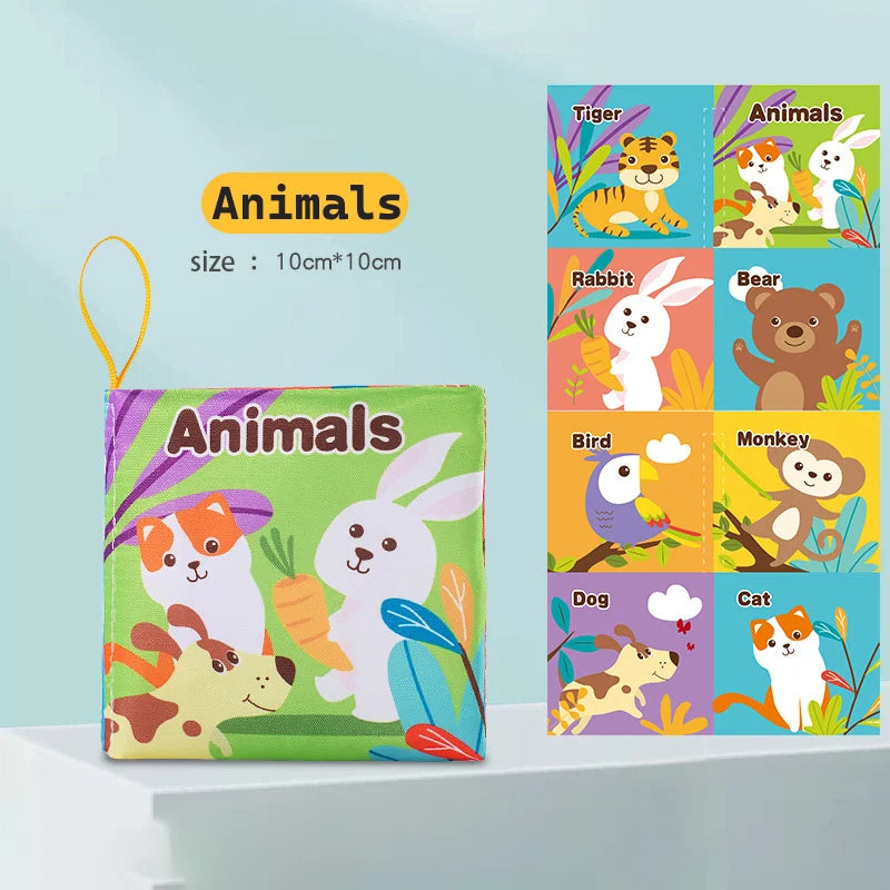 Livre en tissu sensoriel pour bébé – Livre d’éveil interactif Montessori – Premier jeu éducatif doux