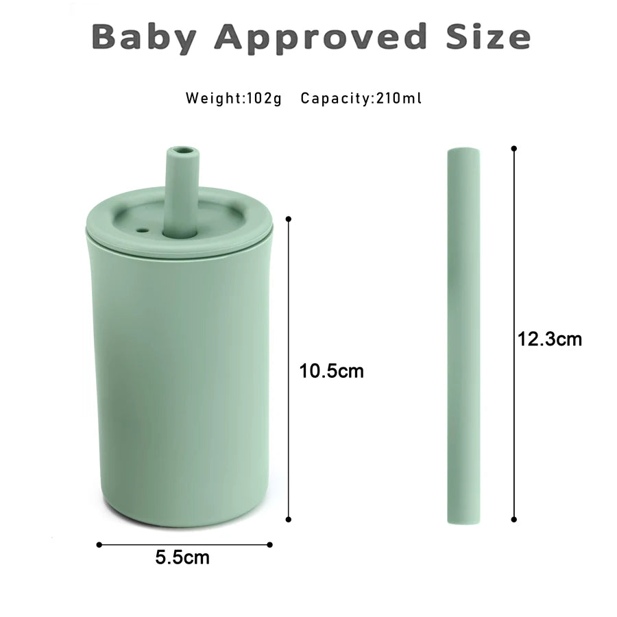 Tasse d’Apprentissage Bébé avec Paille Souple – Gobelet d’Entraînement Sans BPA – Accessoire Repas Enfant