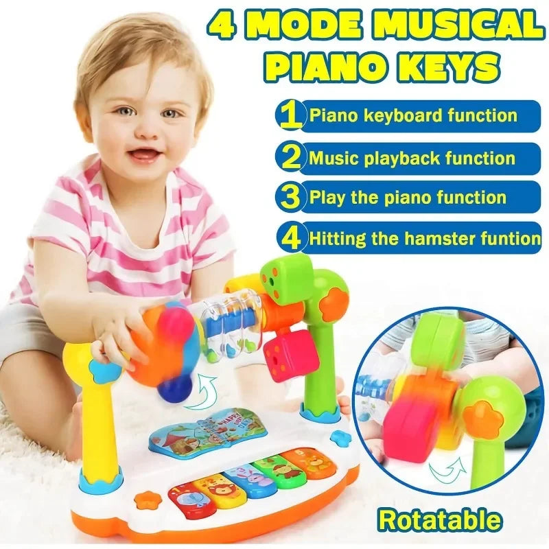Piano Musical Bébé avec Lumières – Jouet Éducatif Tournant