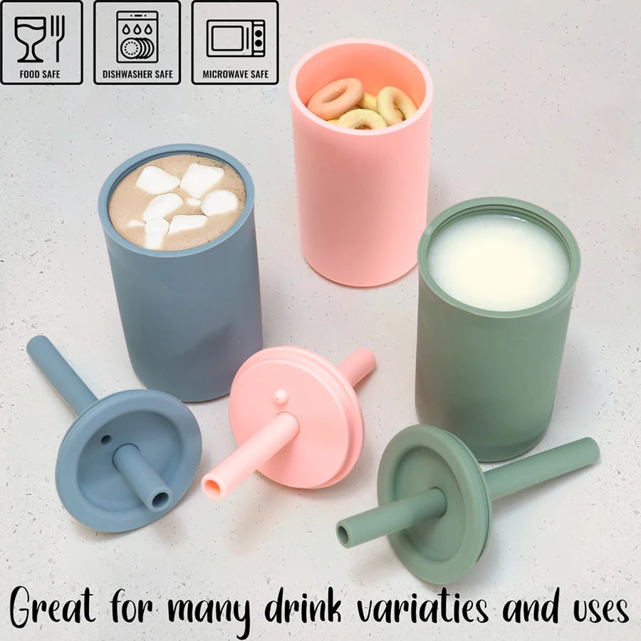 Tasse d’Apprentissage Bébé avec Paille Souple – Gobelet d’Entraînement Sans BPA – Accessoire Repas Enfant