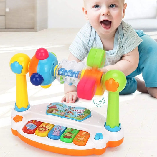 Piano Musical Bébé avec Lumières – Jouet Éducatif Tournant