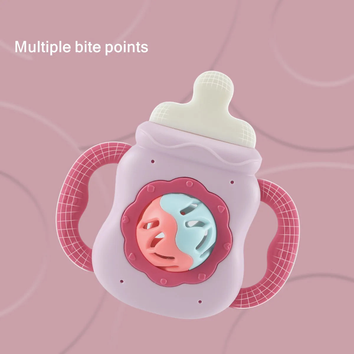 Hochet bébé en forme de biberon – jouet de dentition à mordiller