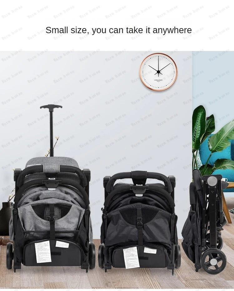 Poussette canne légère pliable à 4 roues pour bébé