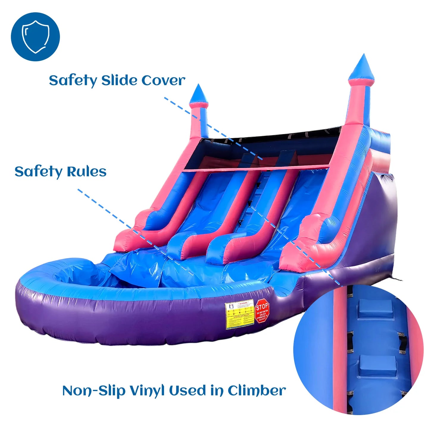 Toboggan Aquatique Gonflable Double Voie – 6,4 x 3,3 x 4,1 m