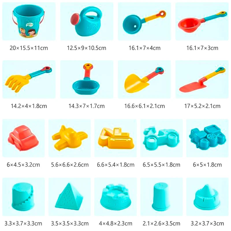 Kit Jouets de Plage Enfants – Seau, Arrosoir, Pelles & Moules – Jeux de Sable & d’Eau d’Été