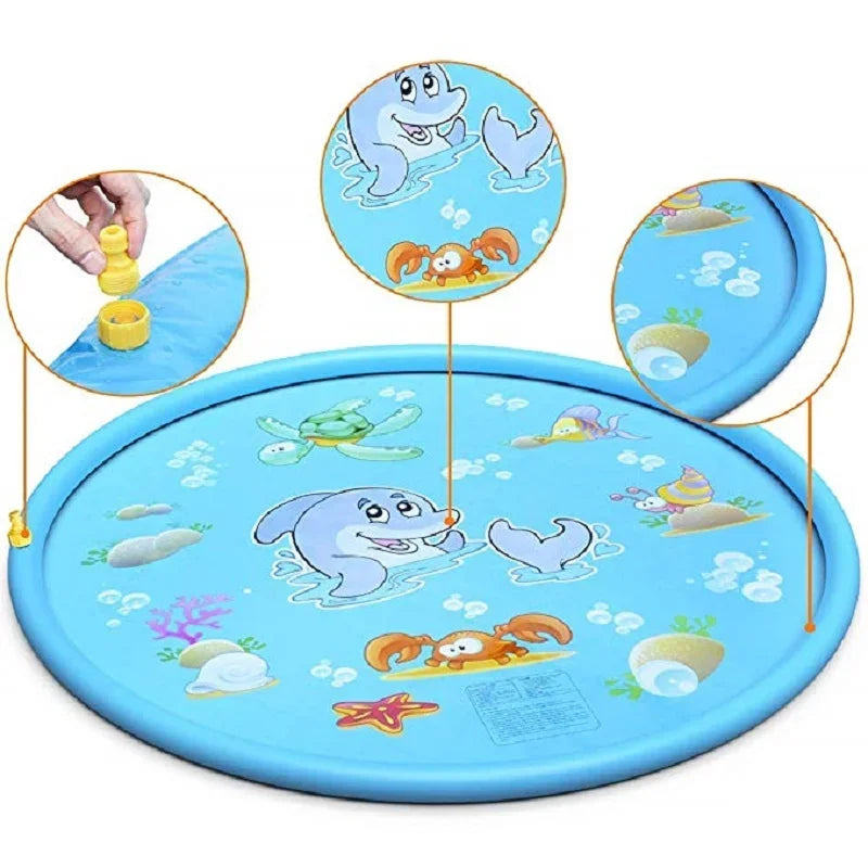 Tapis arroseur gonflable en forme d’animaux marins – Jeu d’eau interactif pour enfants
